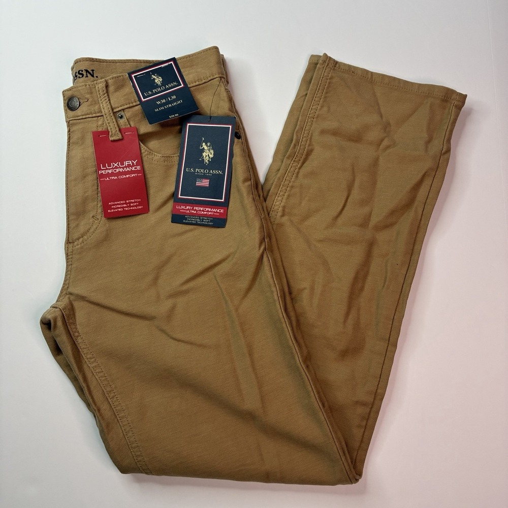 U.S. Polo Assn Knit Denim Men's Size 30x30 Slim Straight Honey Ultra Comfort